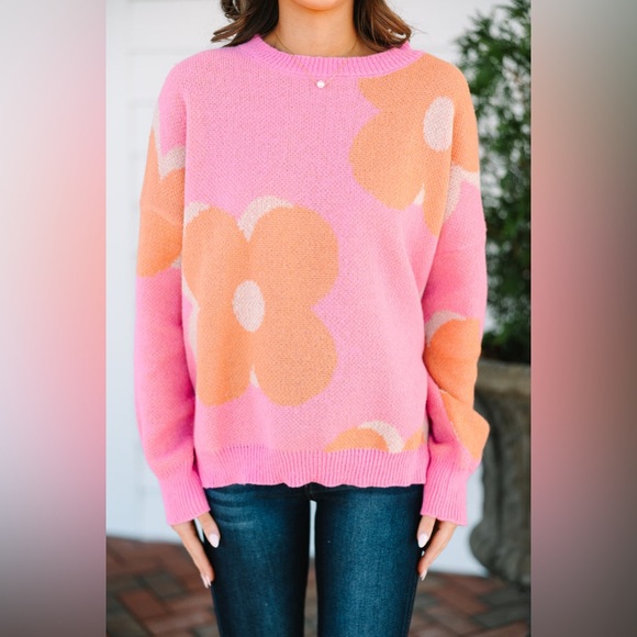 Look Out Pink Floral Sweater - Picture 2 of 5